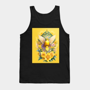 Yellow Bird Below Tiny Cross Tank Top